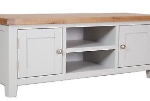 Harrogate White Tv Cabinet Solid Oak And Pine Corner Unit With