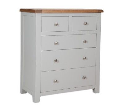 Farmhouse White Painted Over Oak Chest Of Drawers WINTER MEGA DEAL