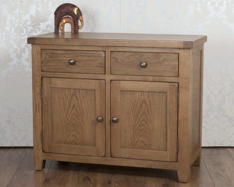 Solid Oak 2 Door 2 Drawer Sideboard / Cupboard in Chunky Dorset