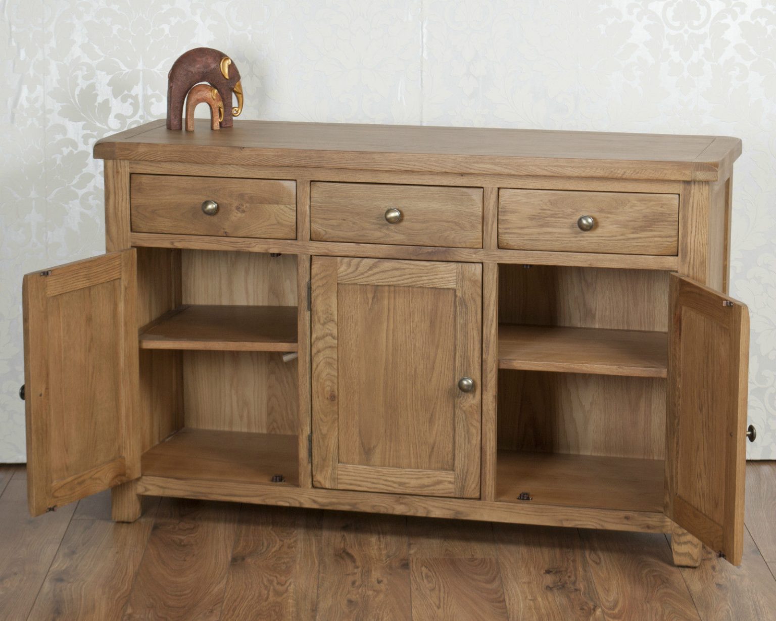 Solid Oak 3 Door 3 Drawer Sideboard / Cupboard in Chunky Dorset