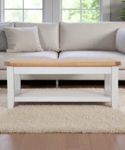 Dorset Oak Coffee Table Pine in Painted French Grey Solid