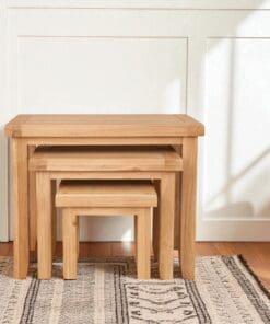 Solid Oak Nest of Tables in Chunky Harrogate Natural