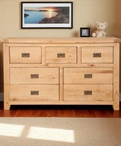 Solid Oak Chest Drawers 7 Drawers (3 over 4) in Chunky Harrogate Natural