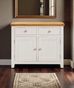 Harrogate White Sideboard Solid Oak and Pine 2 Doors 2 Drawers