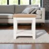 Harrogate White Lamp Side Table Solid Oak and Pine