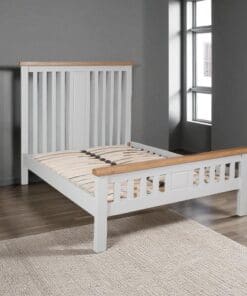 Dorset King Size Bed 4ft 6 Solid Oak Pine in Painted French Grey