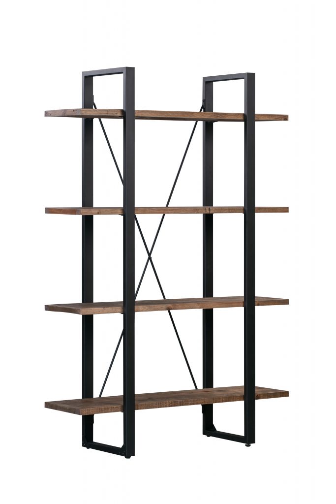 Boston Reclaimed Pine Open Shelf Bookcase / Display Oak and