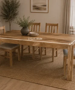 Cube Solid Mango Wood 1.75M Dining Table