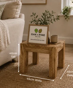 Cub Solid Mango Wood Lamp Table