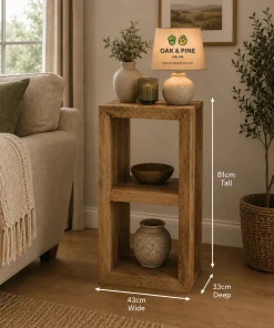 Cube Solid Mango Wood 2 Hole Display Unit