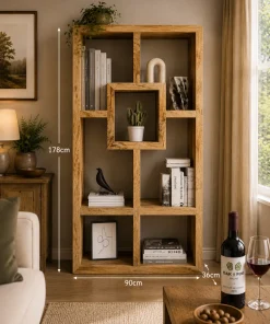 Cube Solid Mango Wood Display Shelving Unit