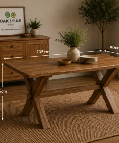 Dorset Mango Wood 1.35M Trestle Dining Table