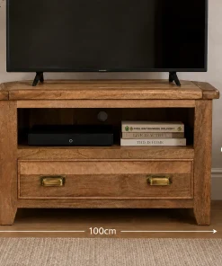 Dorset Mango Wood Corner TV Stand Unit