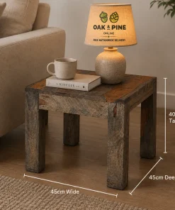 Goa Solid Sheesham Dark Stain Lamp Side Table