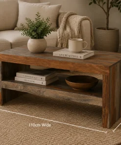 Goa Solid Sheesham Wood Dark Stain Coffee Table