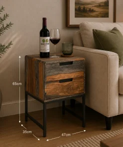 Goa Solid Sheesham Wood Dark Stain Side Table