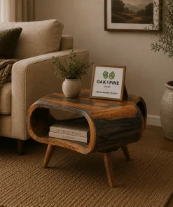 Goa Solid Sheesham Wood Dark Stain Small Tri Coffee Table