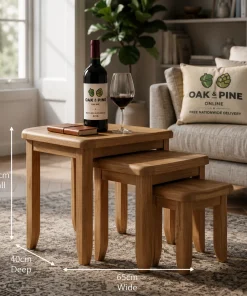 Hopwood Oak & Pine Nest of 3 Tables