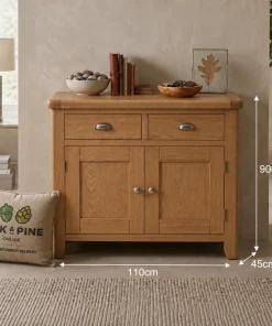 Hopwood Oak & Pine 2 Door Sideboard Cabinet