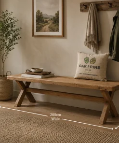 Hopwood Oak & Pine Trestle Dining Bench 200cm