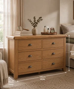 Hopwood Oak & Pine 6 Drawer Chest of Drawers