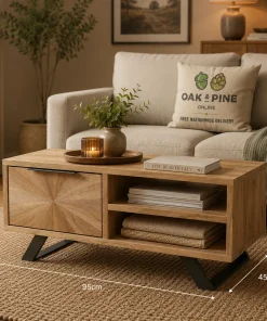 Kodi Solid Mango Wood Sunburst Coffee / Small TV Unit