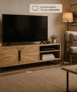 Kodi Solid Mango Wood Sunburst Plasma TV Stand Unit
