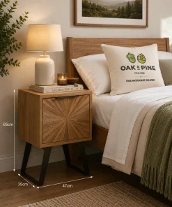 Kodi Solid Mango Wood Sunburst Side Table