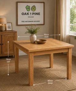 Harrogate Light Oak 90cm X 90cm Square Dining Table
