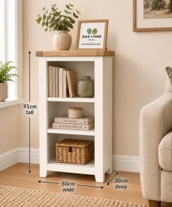 Harrogate White Oak & Pine Small Bookcase/DVD