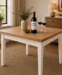 Harrogate White Oak & Pine 90cm X 90cm Square Dining Table