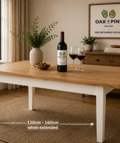 Harrogate White Oak 1.2M - 1.6M Extending Dining Table