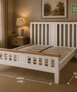 Harrogate White Oak & Pine King Size Slatted Bed