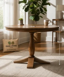Nalandra Solid Mango Wood Round 1.1M Dining Table