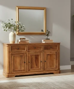 Nalandra Solid Mango Wood 3 Door Sideboard Cupboard