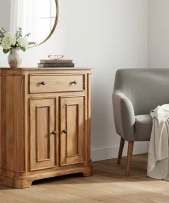 Nalandra Solid Mango Wood Slim Hall Cabinet