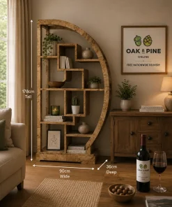 Cube Solid Mango Wood Half Round Display Unit