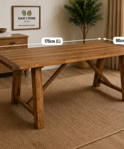 Odisha Solid Mango Wood 1.75M Trestle Table