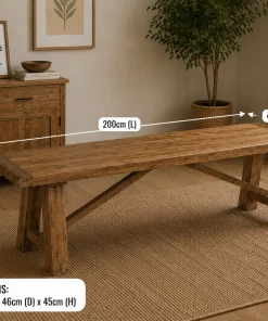 Odisha Solid Mango Wood 2 Meter Bench
