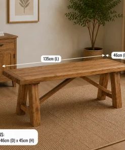 Odisha Solid Mango Wood 1.35M Bench