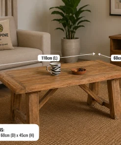 Odisha Solid Mango Wood Trestle Coffee Table