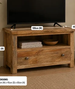 Odisha Solid Mango Wood Corner TV Stand Unit