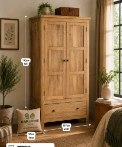 Odisha Solid Mango Wood 2 Door Wardrobe
