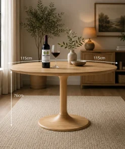 Sindhu Solid Mango Wood Tulip 1.15M Round Dining Table