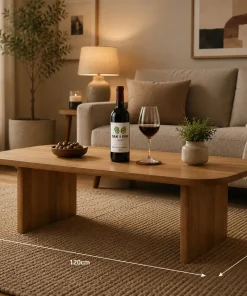 Sindhu Solid Mango Wood Curved Coffee Table