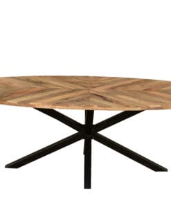 Kodi Sunburst Solid Mango Wood Oval Dining Table 1.8 meter